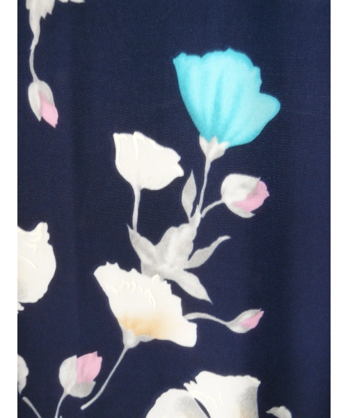 Bluzka woda z rękawkiem kimono - turkusowe i białe polne kwiaty